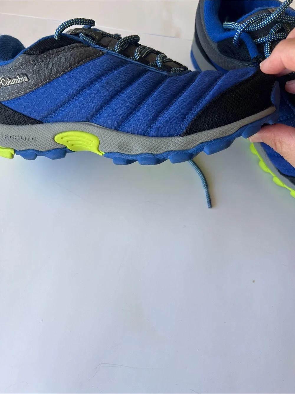 Columbia Kids Royal Blue & Neon Yellow Trail Sneakers